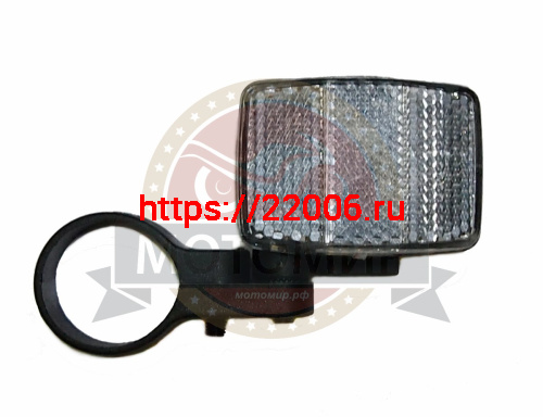 Катафот белый передний с хомутом 22,2-31,8мм. Катафот белый передний с хомутом 22,2-31,8мм.