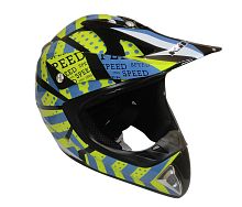 Шлем кроссовый KIRIN K27, черный, черн-бел, зелен-желт, размер S