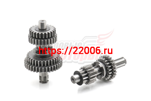 Коробка передач Alpha,Delta (50 см3)(валы+шестерни)(компл.) вал ровный под игольчатый подшипник