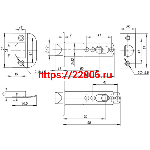 Ручка Ajax (Аякс) защелка DK610 SN-PS (6010 SN-P) (без фик.) мат. никель фото 3 Ручка Ajax (Аякс) защелка DK610 SN-PS (6010 SN-P) (без фик.) мат. никель фото 3