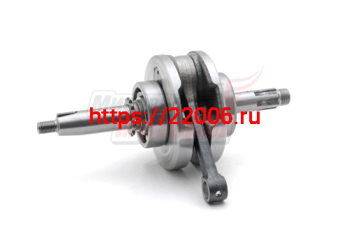 Коленвал Alpha, Delta, Zodiak (90-110 см3) (p13мм) в сборе с подш. и звездой ГРМ(ход поршня 50 мм,d щеки 89 мм)