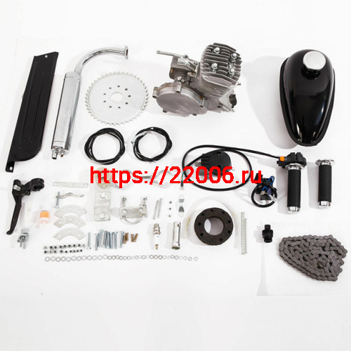 Двигатель 80cc ручной стартер (веломотор, полный комплект для установки) Двигатель 80cc ручной стартер (веломотор, полный комплект для установки)