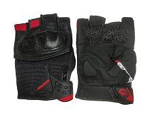 Перчатки PRO-BIKER MCS-57B без пальцев (чёрно-красные), р-р XXL